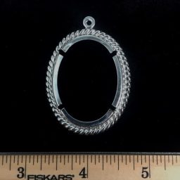 2FN018 Silver Color Cabochon Pendant Setting