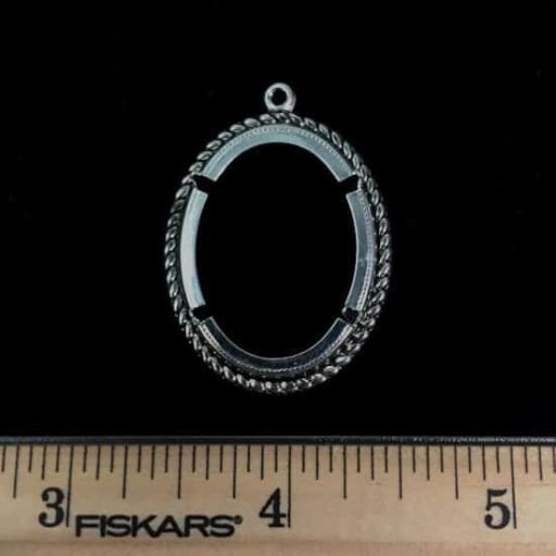 2FN29 Silver Color Cabochon Pendant Setting