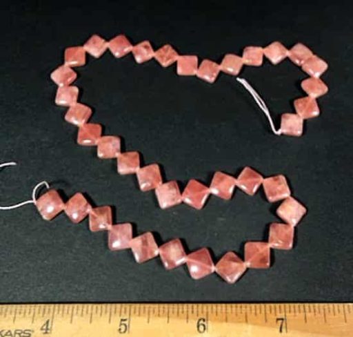 B301 Rhodocrosite Diamond Beads