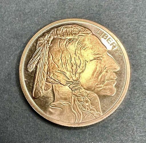 Native American Buffalo Copper Coin