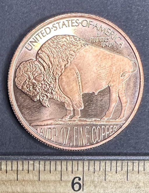 G204 Native American Buffalo Copper Coin - Image 2