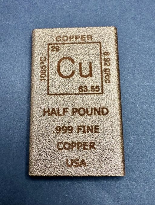 Half Pound Copper Bar