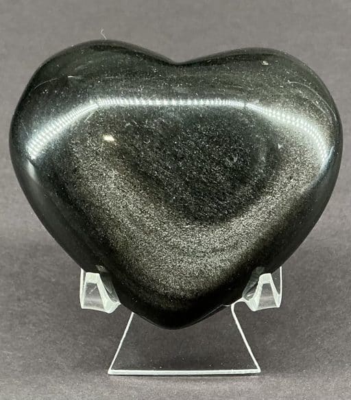 Silver-sheen Obsidian Heart