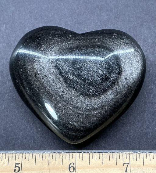 Silver-sheen Obsidian Heart