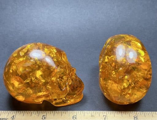 Reconstituted Amber Skulls