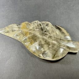 Tourmalated Iron Quartz Leaf Carving