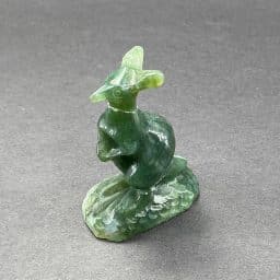 Green Moss Agate Kangaroo Carving