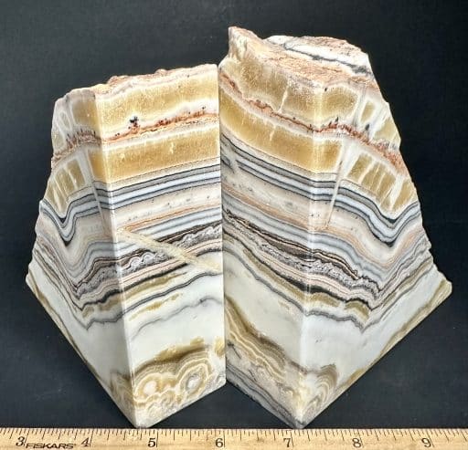 BK410 Zebra Calcite Bookends - Image 2