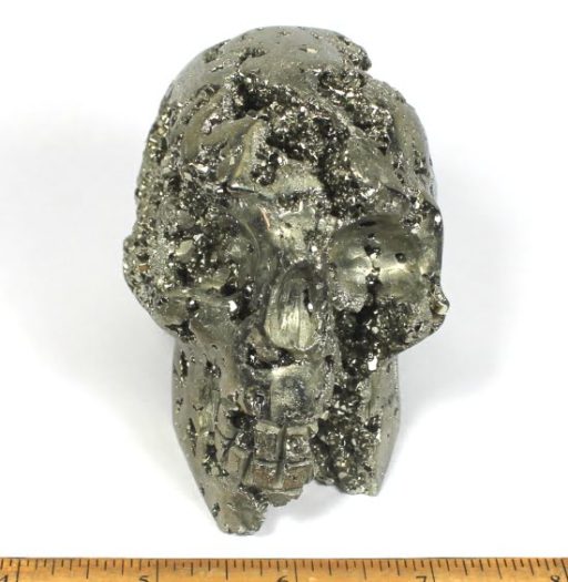 Skull carved from Pyrite