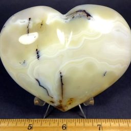 Black Skin Agate Heart