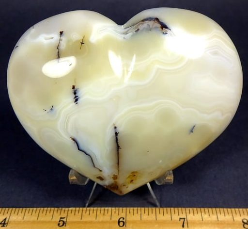 Black Skin Agate Heart