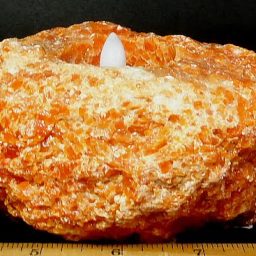 Tea Light Candle Holder made from Orange Calcite