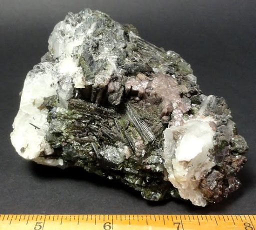 Epidote crystals with Albite specimen from Brazil