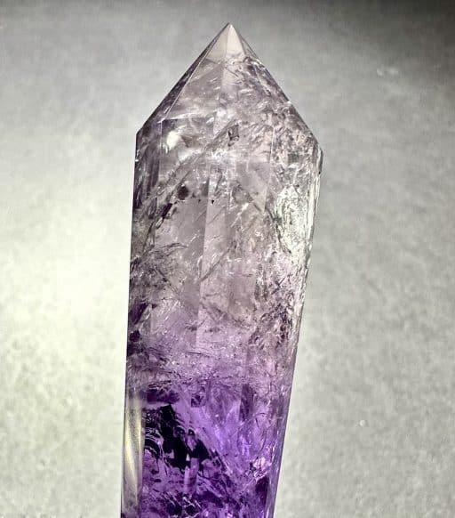 PR407 12-Sided Double Terminated Amethyst Vogel Wand - Image 5