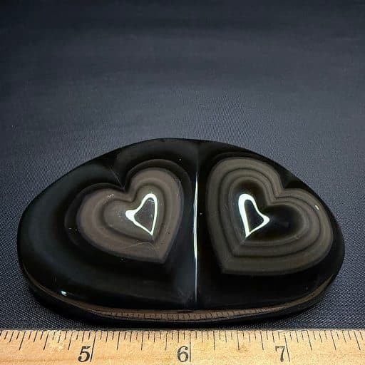 CV103 Rainbow Obsidian Double Heart - Image 2