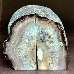 Teal Brazilian Agate Bookends