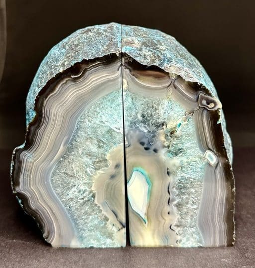 Teal Brazilian Agate Bookends