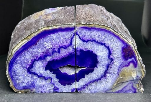 Purple Brazilian Agate Bookends