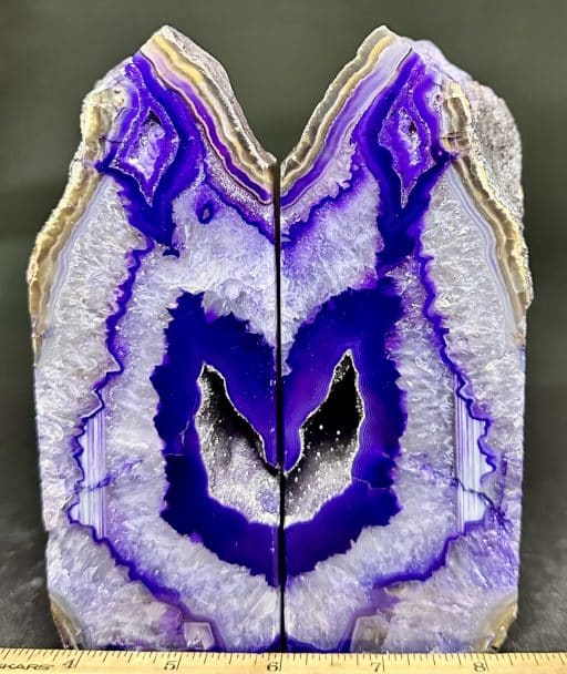 BK305 Purple Brazilian Agate Bookends - Image 6