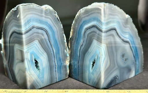 BK402 Teal Brazilian Agate Bookends - Image 2