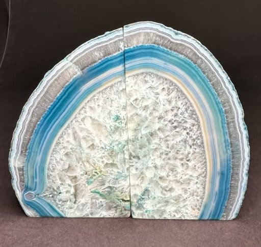 Teal Brazilian Agate Bookends