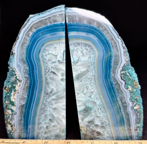 BK609 Teal Brazilian Agate Bookends - Image 4