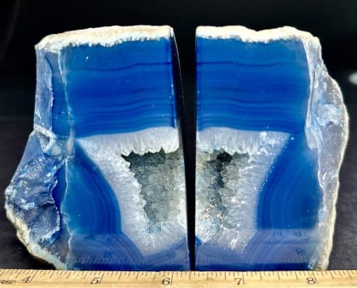 BK807 Blue Brazilian Agate Bookends - Image 4