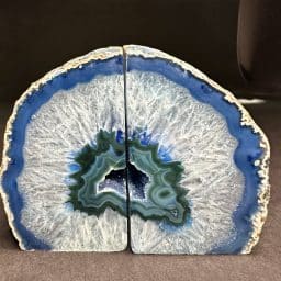 Blue Brazilian Agate Bookends