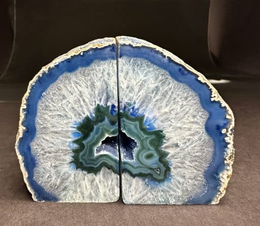 Blue Brazilian Agate Bookends