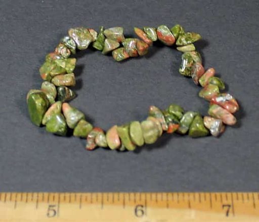 Unakite stretch chip bead bracelet