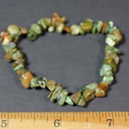 Rainforest Jasper stretch bracelet with chip beads