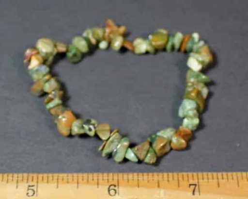 Rainforest Jasper stretch bracelet with chip beads