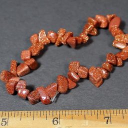 Goldstone stretch bracelet with chip beads