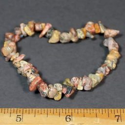 Leopard Skin Jasper stretch bracelet with chip beads