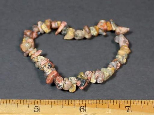 Leopard Skin Jasper stretch bracelet with chip beads