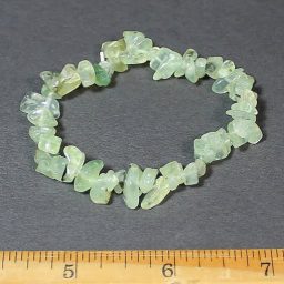 Prehnite stretch bracelet made with gemstone chip beads