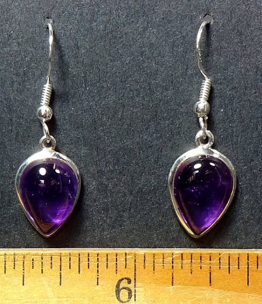 Amethyst Earrings mounted in a Sterling Silver setting