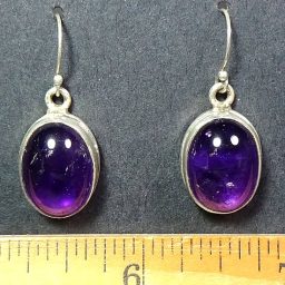 Amethyst Earrings mounted in a Sterling Silver setting