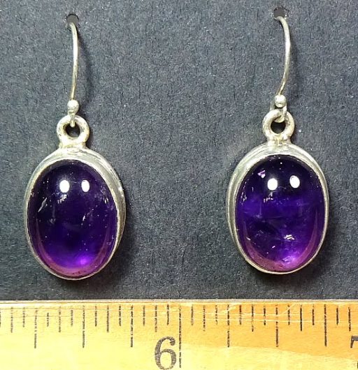 Amethyst Earrings mounted in a Sterling Silver setting