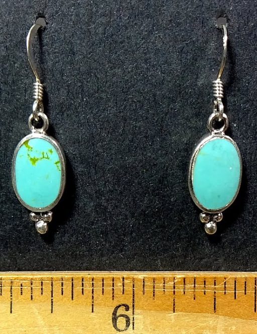 Turquoise Earrings mounted in a Sterling Silver setting