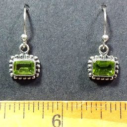 Peridot Earrings mounted in a Sterling Silver setting