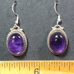 Amethyst Earrings mounted in a Sterling Silver setting