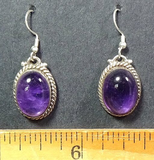 Amethyst Earrings mounted in a Sterling Silver setting