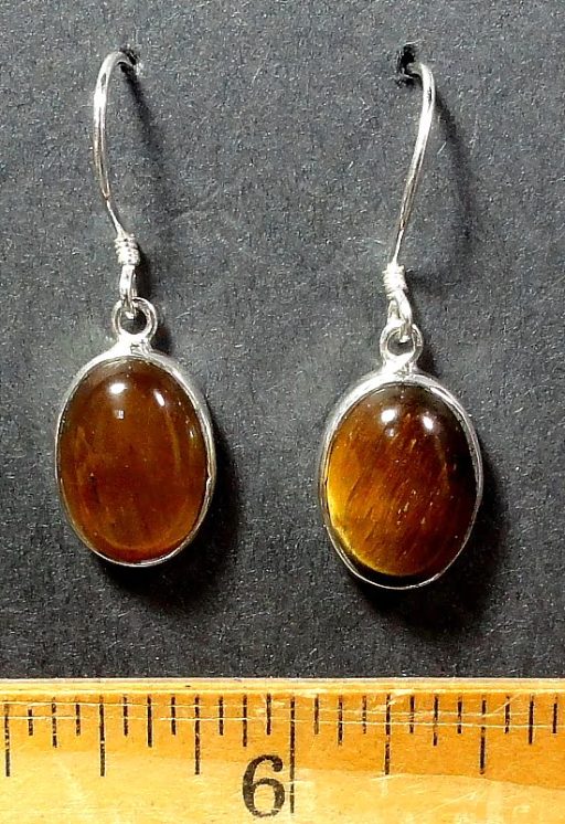 Tiger Eye cabochon mounted in a Sterling Silver setting