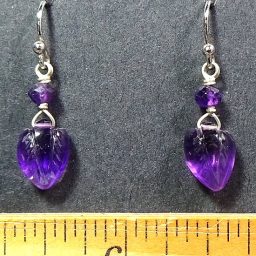 earrings made from Amethyst