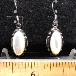 Mother-of-Pearl Earrings mounted in a Sterling Silver setting