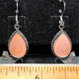 Peach Mother-of-Pearl Earrings mounted in a Sterling Silver setting