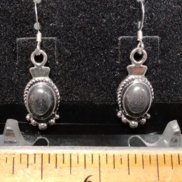 Hematite Earrings mounted in a Sterling Silver setting