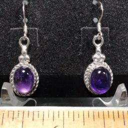 Amethyst Earrings mounted in a Sterling Silver setting