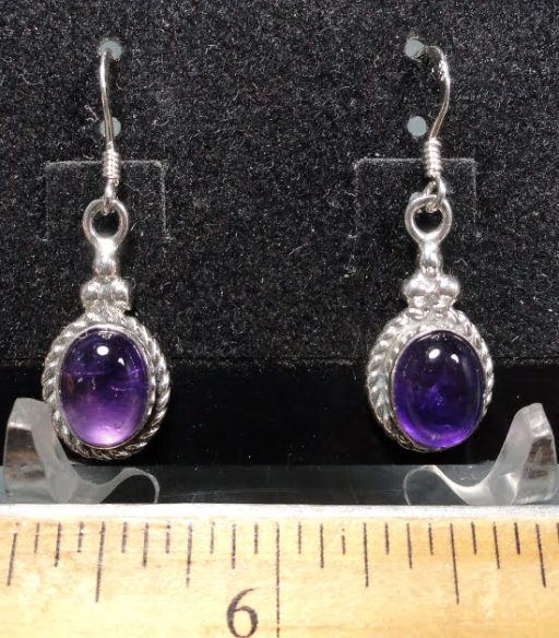 Amethyst Earrings mounted in a Sterling Silver setting